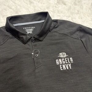 Angels Envy Whiskey Polo Shirt Mens Medium Black Gold Tennis Pickleball Drinking